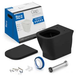 Kit bacia convencional, assento termofixo com queda amortecida e complementos e instalação Gap