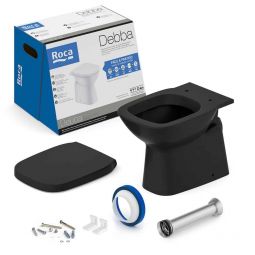 Kit bacia convencional, assento termofixo com queda amortecida e complementos e instalação Debba Classic