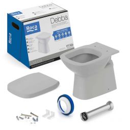 Kit de bacia convencional com assento termofixo e itens de instalação Debba Classic