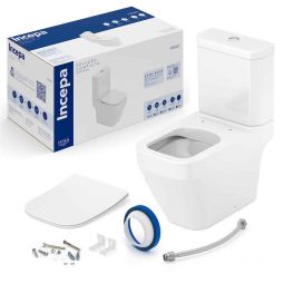 Kit de bacia com caixa, assento termofixo sofclose e complementos de instalação Prime