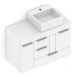 KIT GABINETE BASIC COM GAVETA E PORTA 80X38 COM CUBA DE APOIO Q6