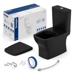 Kit de bacia com caixa acoplada com assento termofixo e itens de instalação Boss