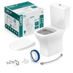 Kit de bacia Rimless com caixa acoplada Smart Clean®|Harpic 3/6L Touchless e itens de instalação Vip