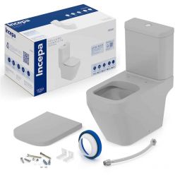 Kit de bacia com caixa, assento termofixo sofclose e complementos de instalação Prime