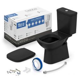 KIT BACIA COM CAIXA, ASSENTO TERMOFIXO COM QUEDA AMORTECIDA E COMPLEMENTOS DE INSTALAÇÃO DEBBA CLASSIC