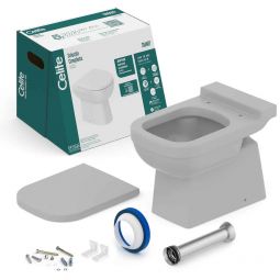 Kit de bacia convencional, assento termofixo e complementos de instalação Elite