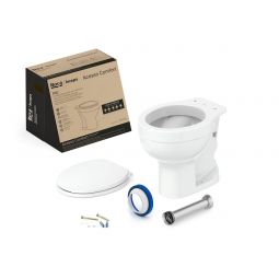 Kit de bacia convencional, assento PP com queda amortecida e complementos de instalação Acesso Comfort